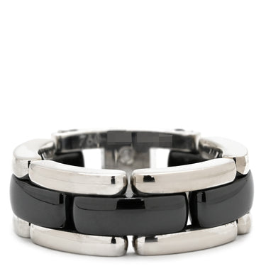 シャネル CHANEL シャネル ウルトラコレクション MM J2636 ブラックXホワイトゴールド K18WG セラミック #T49(JP9) リング 指輪 黒 18K AU750 10.5号