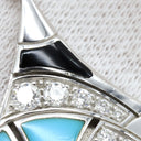 ブルガリ BVLGARI ディーヴァ ドリーム 350738 CL857130 ホワイトゴールド K18WG ダイヤモンド ターコイズ オニキス ネックレス ターコイズ トルコ石 オニキス Au750 18K 18金 パヴェ ダイヤ