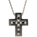 ダミアーニ DAMIANI ベルエポック S ホワイトゴールド K18WG ブラックダイヤモンド ダイヤモンド ネックレス ペンダント 750 クロス 十字架 ブルニート加工
