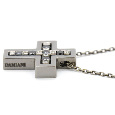 ダミアーニ DAMIANI ベルエポック S ホワイトゴールド K18WG ブラックダイヤモンド ダイヤモンド ネックレス ペンダント 750 クロス 十字架 ブルニート加工