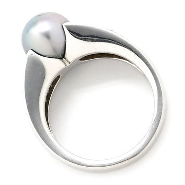 ブシュロン BOUCHERON ホワイトゴールド K18WG ダイヤモンド ブラックパール #53(JP13) リング 指輪 18K 750 18金 パヴェ 13号