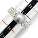 ブシュロン BOUCHERON ホワイトゴールド K18WG ダイヤモンド ブラックパール #53(JP13) リング 指輪 18K 750 18金 パヴェ 13号