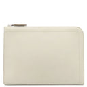 エルメス HERMES ジップタブレット べトン エバーカラー クラッチバッグ シルバー金具 オフホワイト
