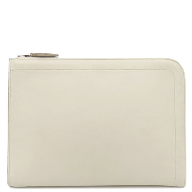 エルメス HERMES ジップタブレット べトン エバーカラー クラッチバッグ シルバー金具 オフホワイト