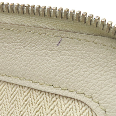 エルメス HERMES ジップタブレット べトン エバーカラー クラッチバッグ シルバー金具 オフホワイト