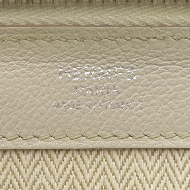 エルメス HERMES ジップタブレット べトン エバーカラー クラッチバッグ シルバー金具 オフホワイト