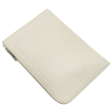 エルメス HERMES ジップタブレット べトン エバーカラー クラッチバッグ シルバー金具 オフホワイト