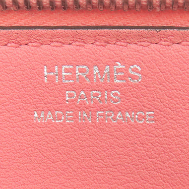 エルメス HERMES ジップアンゴー GM ローズエテ エバーカラー ポーチ シルバー金具 H金具