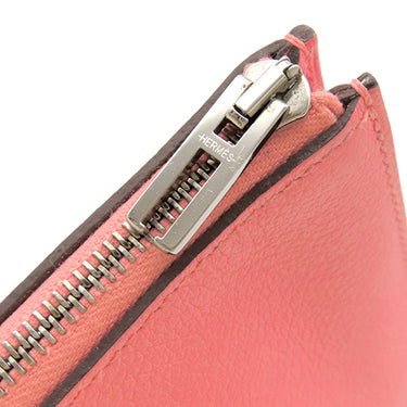 エルメス HERMES ジップアンゴー GM ローズエテ エバーカラー ポーチ シルバー金具 H金具