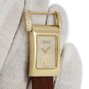 腕時計 ピアジェ PIAGET ミスプロトコール パヴェ P10110 クオーツ レディース K18YG無垢 純正ダイヤ イエローゴールド