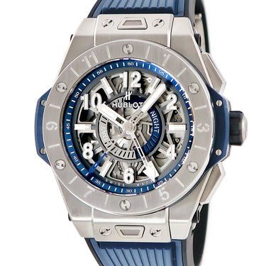 腕時計 ウブロ HUBLOT ビッグバン ウニコ チタニウム GMT 471.NX.7112.RX 自動巻き メンズ スケルトン デイ&ナイト