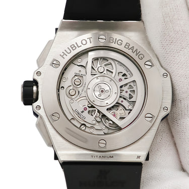 腕時計 ウブロ HUBLOT ビッグバン ウニコ チタニウム GMT 471.NX.7112.RX 自動巻き メンズ スケルトン デイ&ナイト