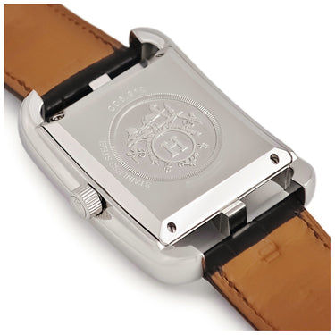 腕時計 エルメス HERMES ケープコッド GMT ナイト＆デイ CD6.910 自動巻き メンズ デイト ホワイト シルバー スクエア