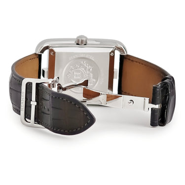 腕時計 エルメス HERMES ケープコッド GMT ナイト＆デイ CD6.910 自動巻き メンズ デイト ホワイト シルバー スクエア