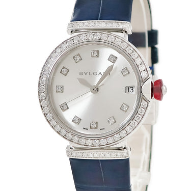 腕時計 ブルガリ BVLGARI ルチェア LVCEA LUW33C6GDLD/11 自動巻き レディース K18WG無垢 純正ダイヤ シルバー デイト
