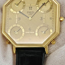 腕時計 フレッド FRED クオーツ メンズ イエローGP 5タイムゾーン GMT ゴールド アラビア オクタゴン