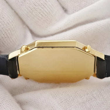 腕時計 フレッド FRED クオーツ メンズ イエローGP 5タイムゾーン GMT ゴールド アラビア オクタゴン