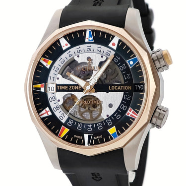 腕時計 コルム CORUM アドミラルズカップ レジェンド 47 ワールドタイマー 637.101.05/F371 AN01 自動巻き メンズ K18RG×Ti コンビ