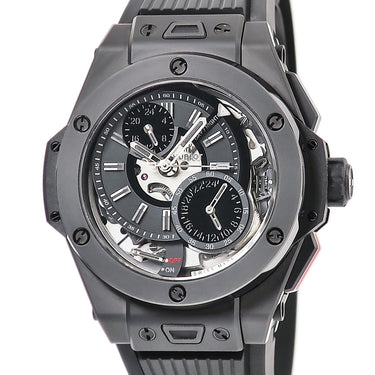 腕時計 ウブロ HUBLOT ビッグバン アラーム リピーター オールブラック リミテッド 403.CI.0140.RX 自動巻き メンズ GMT 黒 限定