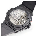 腕時計 ウブロ HUBLOT ビッグバン アラーム リピーター オールブラック リミテッド 403.CI.0140.RX 自動巻き メンズ GMT 黒 限定