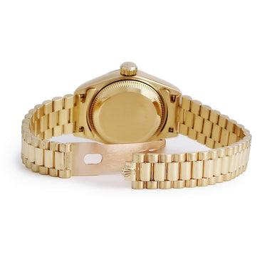 腕時計 ロレックス ROLEX デイトジャスト 69178BR N番 自動巻き レディース N番 K18YG無垢 純正ダイヤ ブルージェダイト 翡翠