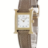 腕時計 エルメス HERMES Hウォッチ PM HH1.201.131 クオーツ レディース イエローGP×SS コンビ ホワイト 白 アラビア H型