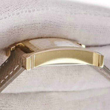 腕時計 エルメス HERMES Hウォッチ PM HH1.201.131 クオーツ レディース イエローGP×SS コンビ ホワイト 白 アラビア H型