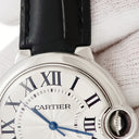腕時計 カルティエ Cartier バロンブルー 36mm W69017Z4 自動巻き メンズ シルバー ギヨシェ 青針 ブルースティール ローマン
