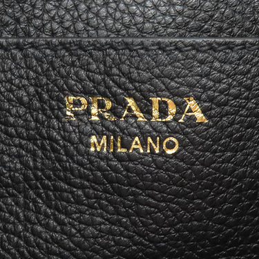 プラダ PRADA メタルロゴ 2WAY 1BE072 NERO レザー 2WAYバッグ ゴールド金具 黒 ショルダー 巾着