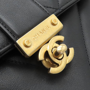 シャネル CHANEL トップハンドル チェーンショルダー AS0804 ブラック レザー 2WAYバッグ ヴィンテージ金具 黒 ショルダー