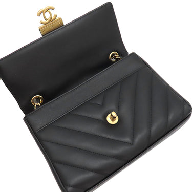 シャネル CHANEL トップハンドル チェーンショルダー AS0804 ブラック レザー 2WAYバッグ ヴィンテージ金具 黒 ショルダー