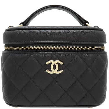 シャネル CHANEL マトラッセ 2way バニティバッグ AS3171 ブラック キャビアスキン 2WAYバッグ ゴールド金具 黒 ハンドバッグ ショルダー