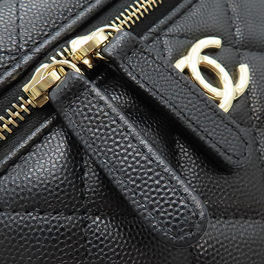 シャネル CHANEL マトラッセ 2way バニティバッグ AS3171 ブラック キャビアスキン 2WAYバッグ ゴールド金具 黒 ハンドバッグ ショルダー