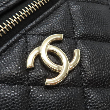 シャネル CHANEL マトラッセ 2way バニティバッグ AS3171 ブラック キャビアスキン 2WAYバッグ ゴールド金具 黒 ハンドバッグ ショルダー