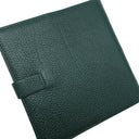 エルメス HERMES CDケース グリーン系 レザー 小物 シルバー金具 緑 ブックタイプ ノートカバー