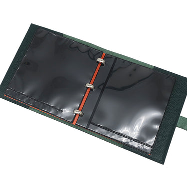 エルメス HERMES CDケース グリーン系 レザー 小物 シルバー金具 緑 ブックタイプ ノートカバー