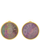 エルメス HERMES セリエ ブラックXゴールド GP ブラックシェル イヤリング ラウンド サークル ロゴ