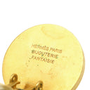 エルメス HERMES セリエ ブラックXゴールド GP ブラックシェル イヤリング ラウンド サークル ロゴ