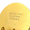 エルメス HERMES セリエ ブラックXゴールド GP ブラックシェル イヤリング ラウンド サークル ロゴ