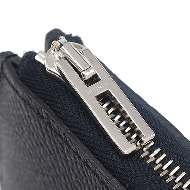 エルメス HERMES リミックスコンバイン ブルーニュイ×ヴェールアングレ ヴォーエプソン 長財布 シルバー金具 紺 緑 L字ファスナー