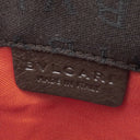 ブルガリ BVLGARI レッタレ トートバッグ ダークブラウン キャンバス レザー トートバッグ シルバー金具 茶