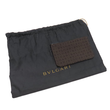 ブルガリ BVLGARI レッタレ トートバッグ ダークブラウン キャンバス レザー トートバッグ シルバー金具 茶