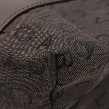 ブルガリ BVLGARI レッタレ トートバッグ ダークブラウン キャンバス レザー トートバッグ シルバー金具 茶