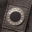 ブルガリ BVLGARI レッタレ トートバッグ ダークブラウン キャンバス レザー トートバッグ シルバー金具 茶