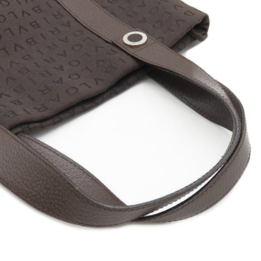 ブルガリ BVLGARI レッタレ トートバッグ ダークブラウン キャンバス レザー トートバッグ シルバー金具 茶