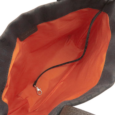 ブルガリ BVLGARI レッタレ トートバッグ ダークブラウン キャンバス レザー トートバッグ シルバー金具 茶