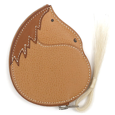 エルメス HERMES 馬 モチーフ ナチュラル バレニア クリノラン ポークリセ コインケース シルバー金具 茶 小銭入れ アニマルモチーフ