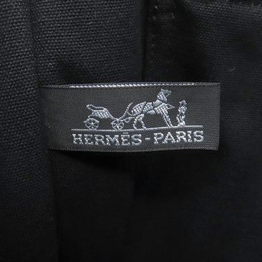 エルメス HERMES フールトゥGM ブラック キャンバス トートバッグ シルバー金具 黒 グレー