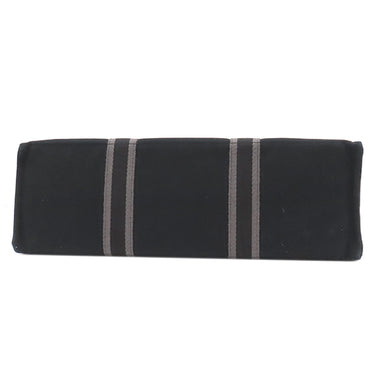 エルメス HERMES フールトゥGM ブラック キャンバス トートバッグ シルバー金具 黒 グレー