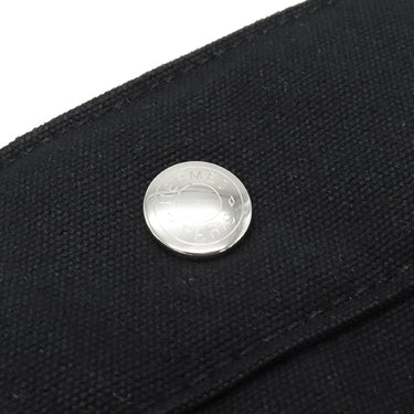 エルメス HERMES フールトゥGM ブラック キャンバス トートバッグ シルバー金具 黒 グレー